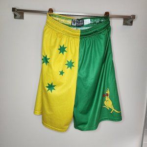 Men's Tribe Boxer Style Shorts - Green and Yellow - Size Large